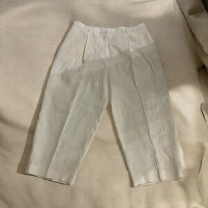 The Row Cream Wide-Leg Trousers Pants Size 14